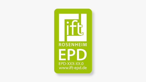 [Translate to English:] Das werbewirksame EPD-Zeichen des ift Rosenheim 