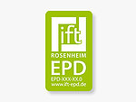 [Translate to English:] Das werbewirksame EPD-Zeichen des ift Rosenheim 