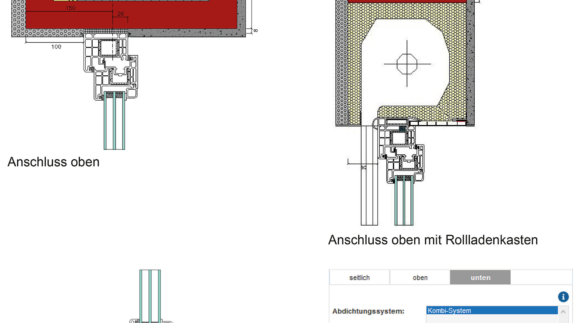Das Schaubild zeigt die Planung des oberen und unteren Baukörperanschlusses im ift-Montageplaner mit Screenshot.