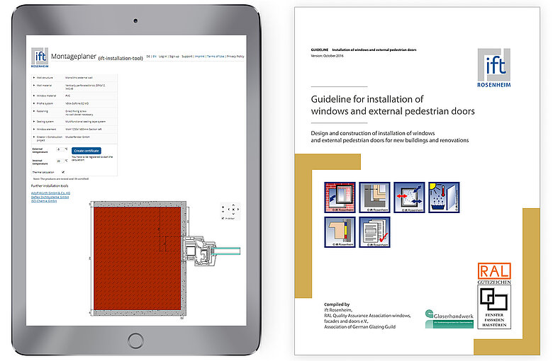 ift assembly planner in english on tablet and cover of assembly guide in english