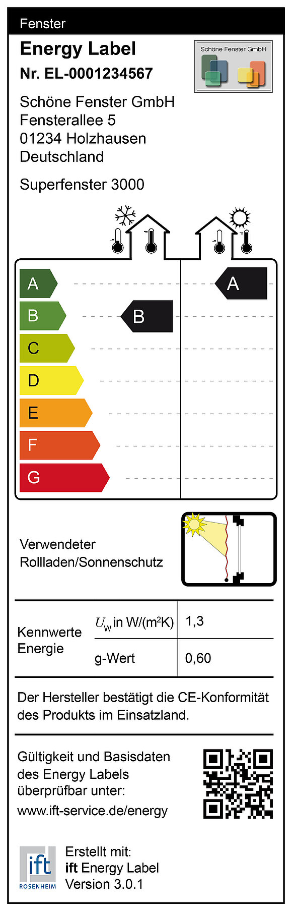 Muster eines Energy Labels