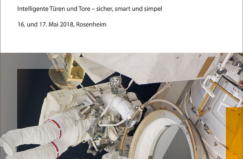 Flyer der Rosenheimer Tür-und Tortage 2018 mit dem Foto eines Astronauten